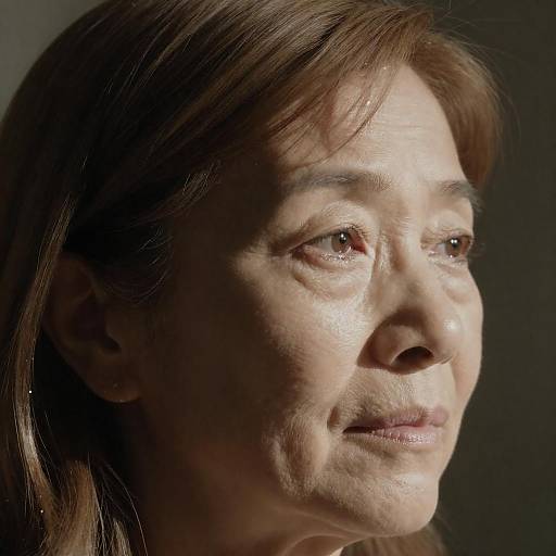 Contemplative Older Woman in Soft Sunlight