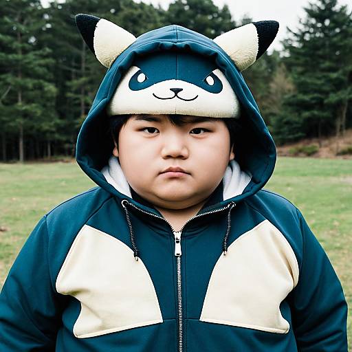 Adult Male Wearing Snorlax Hoodie Outdoors
