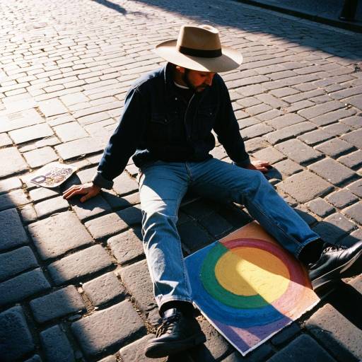 Chalk Artist in Late Afternoon Light
