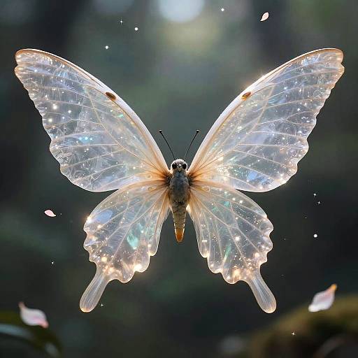 Ethereal Angel Wings with Petals