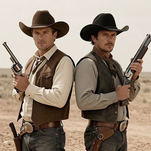 Rugged Gunfighters in Sepia Western