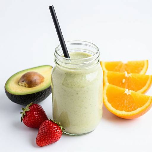 Creamy Avocado Orange Strawberry Smoothie