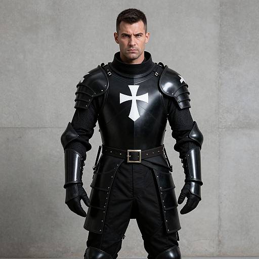 Muscular Man in Medieval Armor