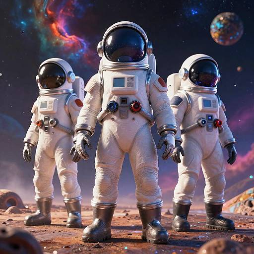 Among Us Characters on Alien Planet