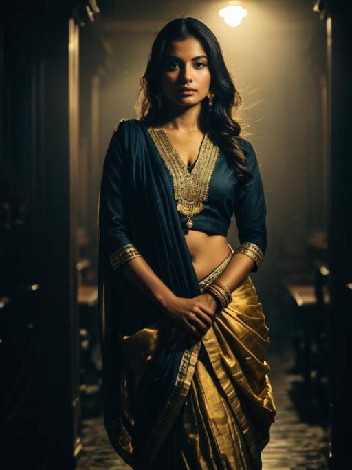 Woman Wearing Traditional Dhoti Suit Salwar