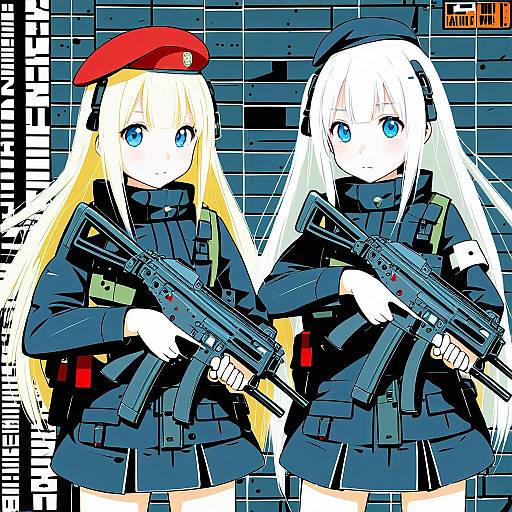 Illustration of Mp5 (girls' frontline), girls' frontline in the style of Harada (sansei rain)