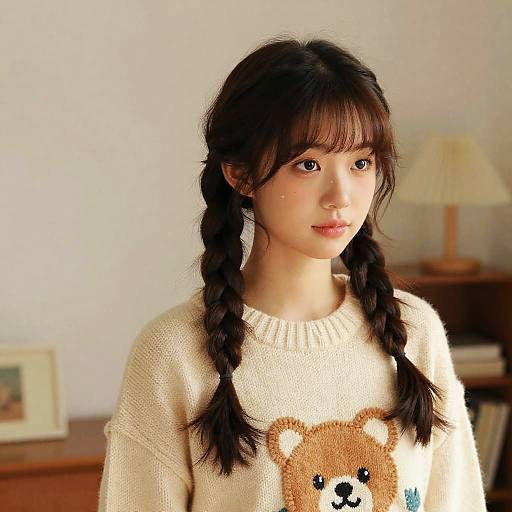 Young Woman with Baby Bangs Style