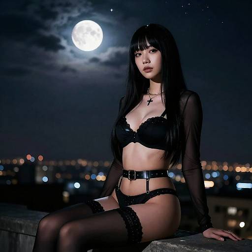 Photorealistic Night Storm with Garter Belt