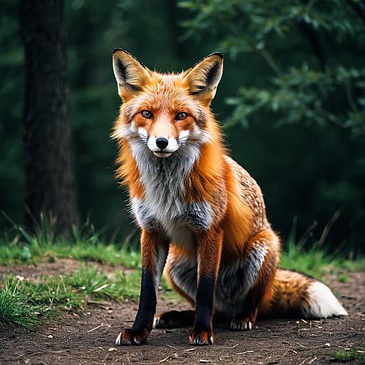 Regal Red Fox in Forest