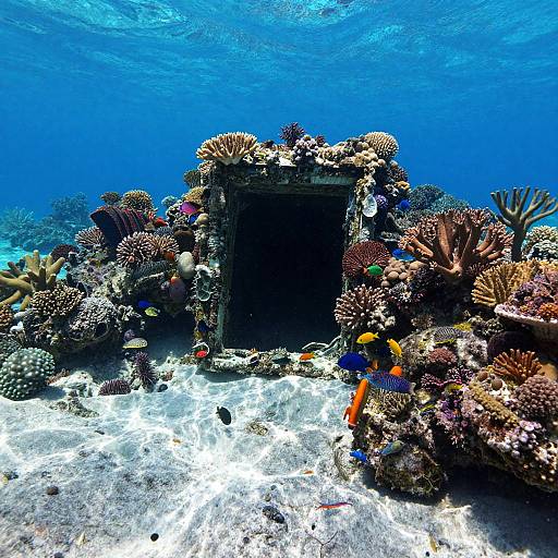 Vibrant Underwater Ancient Ruins