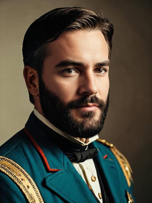 Detailed Close-Up of Man in Grant Costume
