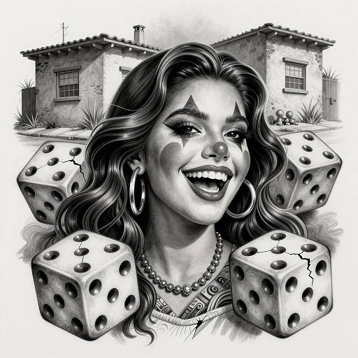 Chicano Art: Laughing Clown Girl Design