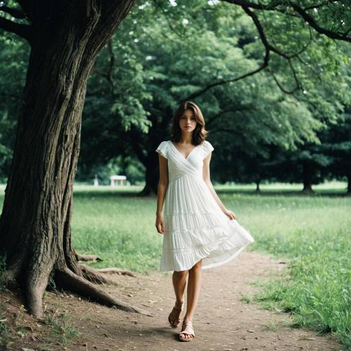 Chic Solo Stroll in a Ruched Dress