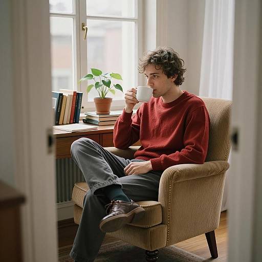 Cozy Indoor Scene with a Man