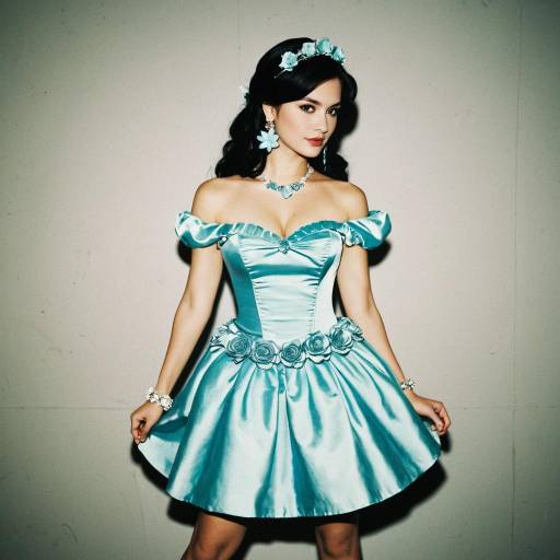 Woman in Aqua Off-Shoulder Party Dress