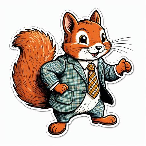 Anthropomorphic Squirrel in Tweed Suit Sticker