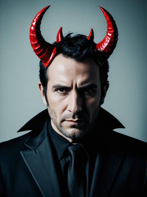 Man Wearing Devil Horns Costume