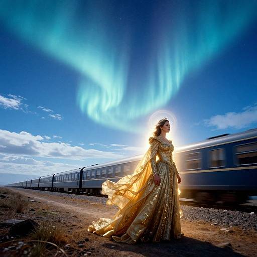 Epic Cinematic Northern Lights Train