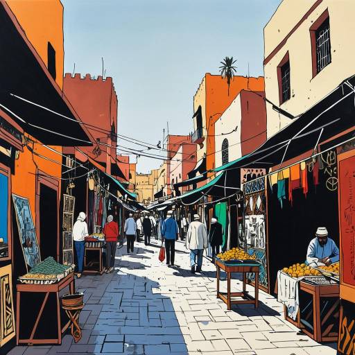 Colorful Marrakech Medina Market Street