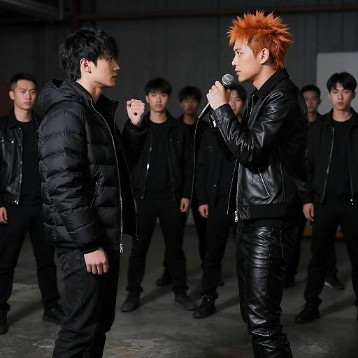 Dramatic Urban Confrontation Scene