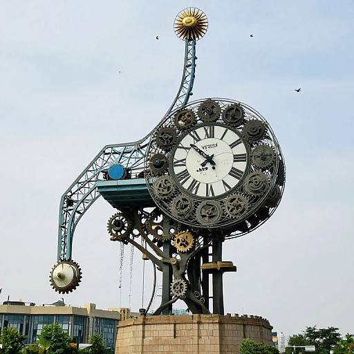 Whimsical Tree-Clock Tower Fusion