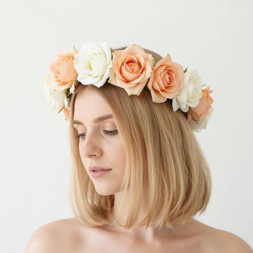 Elegant Blonde with Floral Crown