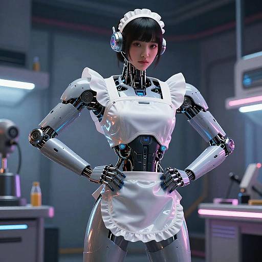 Futuristic Muscular Robotic Maid