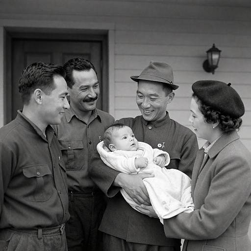 Classic Family Portrait in Black and White