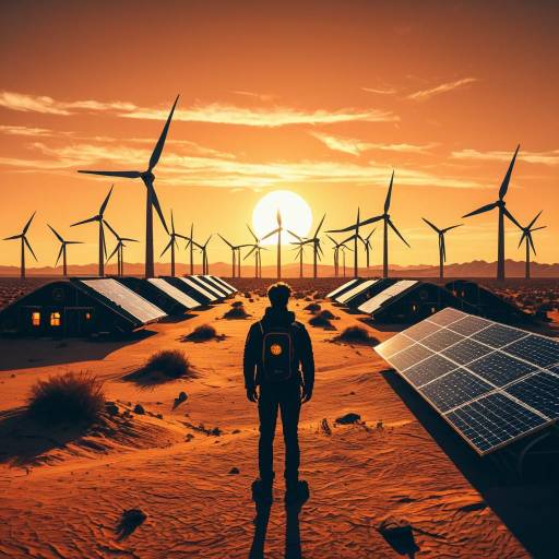 Futuristic Desert Colony at Sunset