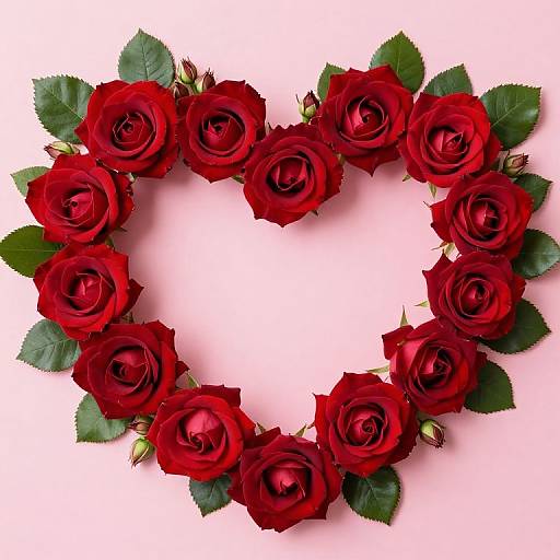 Heart-Shaped Red Roses Arrangement