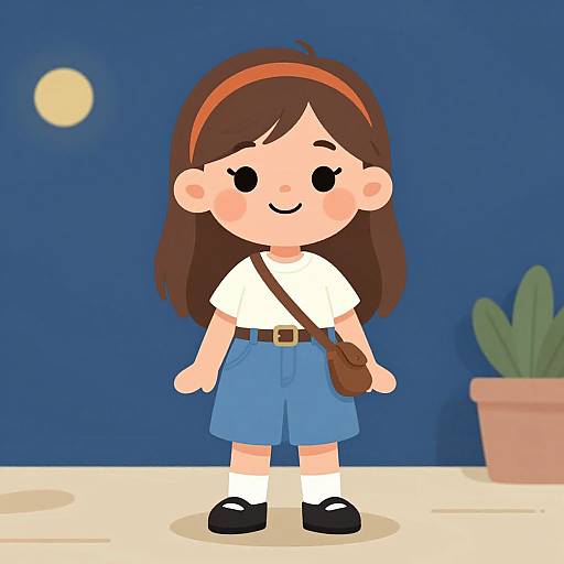 Cute French Character Woman Illustration