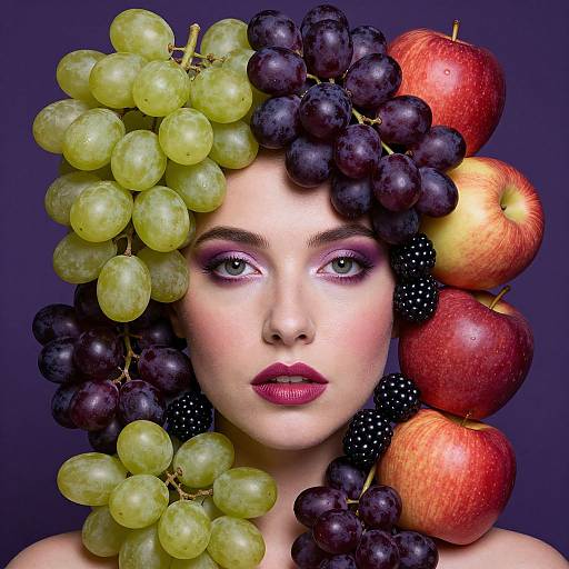 Surreal Portrait with Fruit Crown