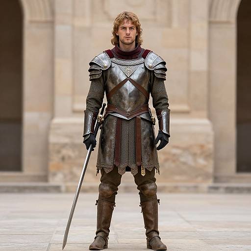 Man in Gladiator Armor Pose