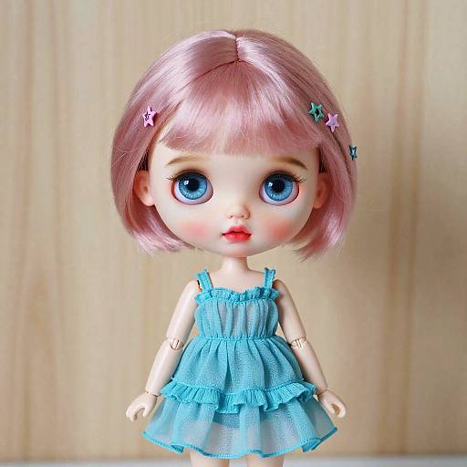 Realistic Doll Portrait with Pastel Pixie