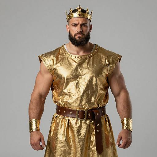 Muscular Man in Regal Medieval Costume