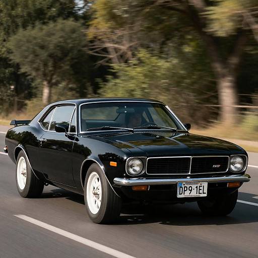 Vintage Muscle Car on Scenic Road