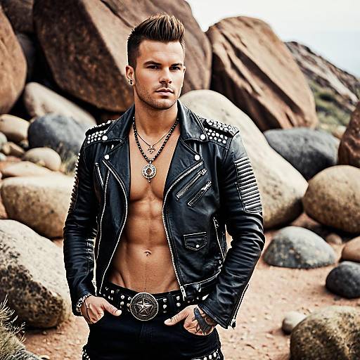 Stylish Rock Star in Nature