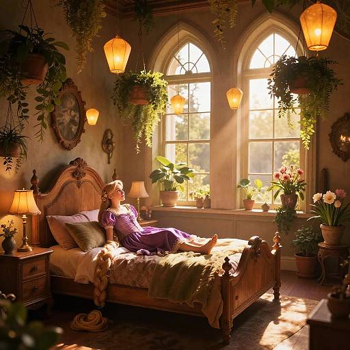 Rapunzel Bedroom Fairytale Scene