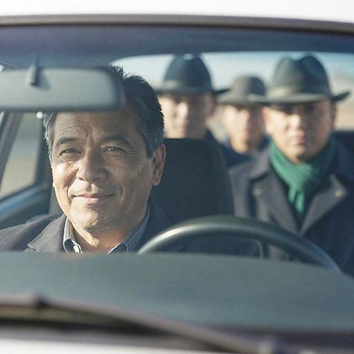 Happy Reflection in a Rearview Mirror