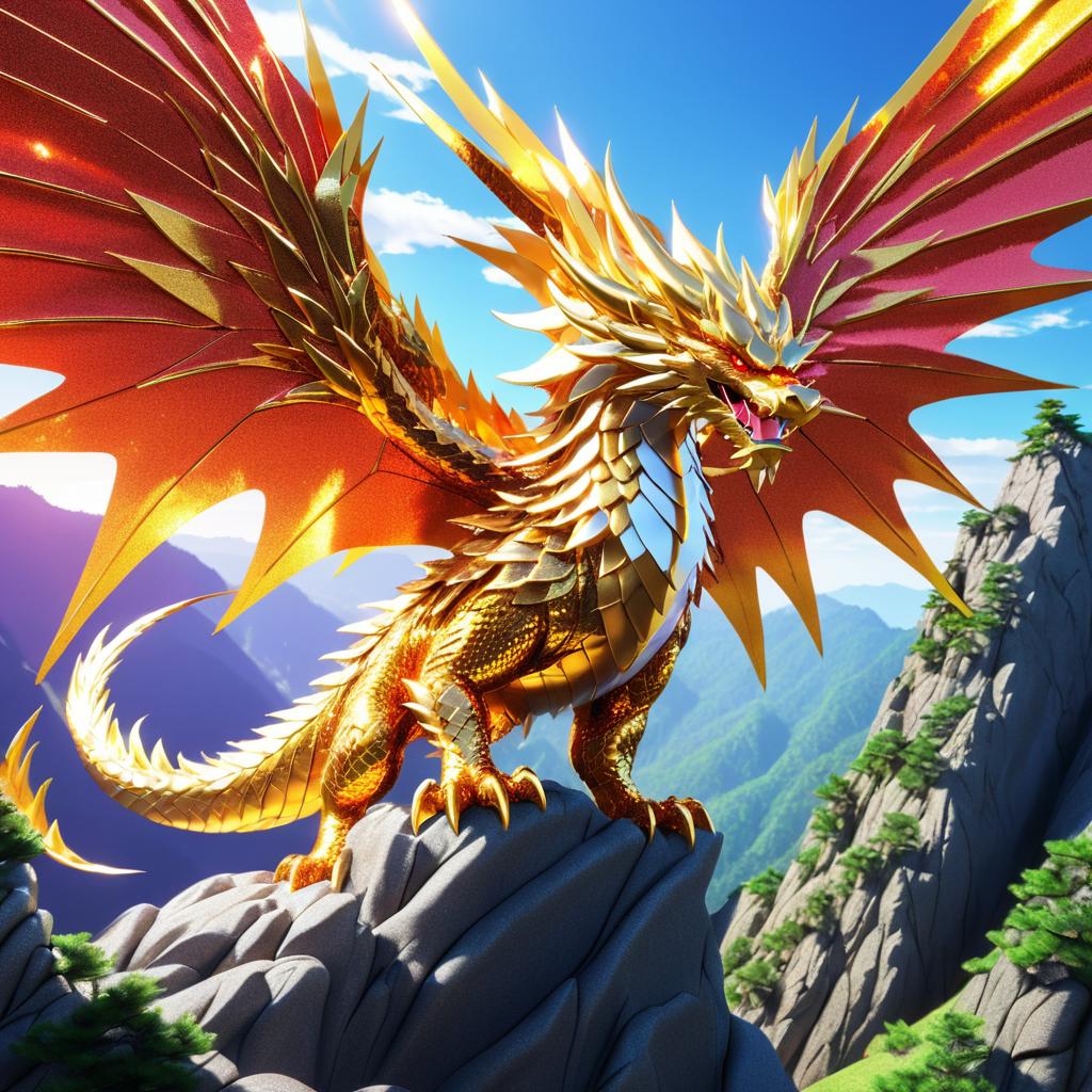 Majestic Dragon in Bold Anime Style