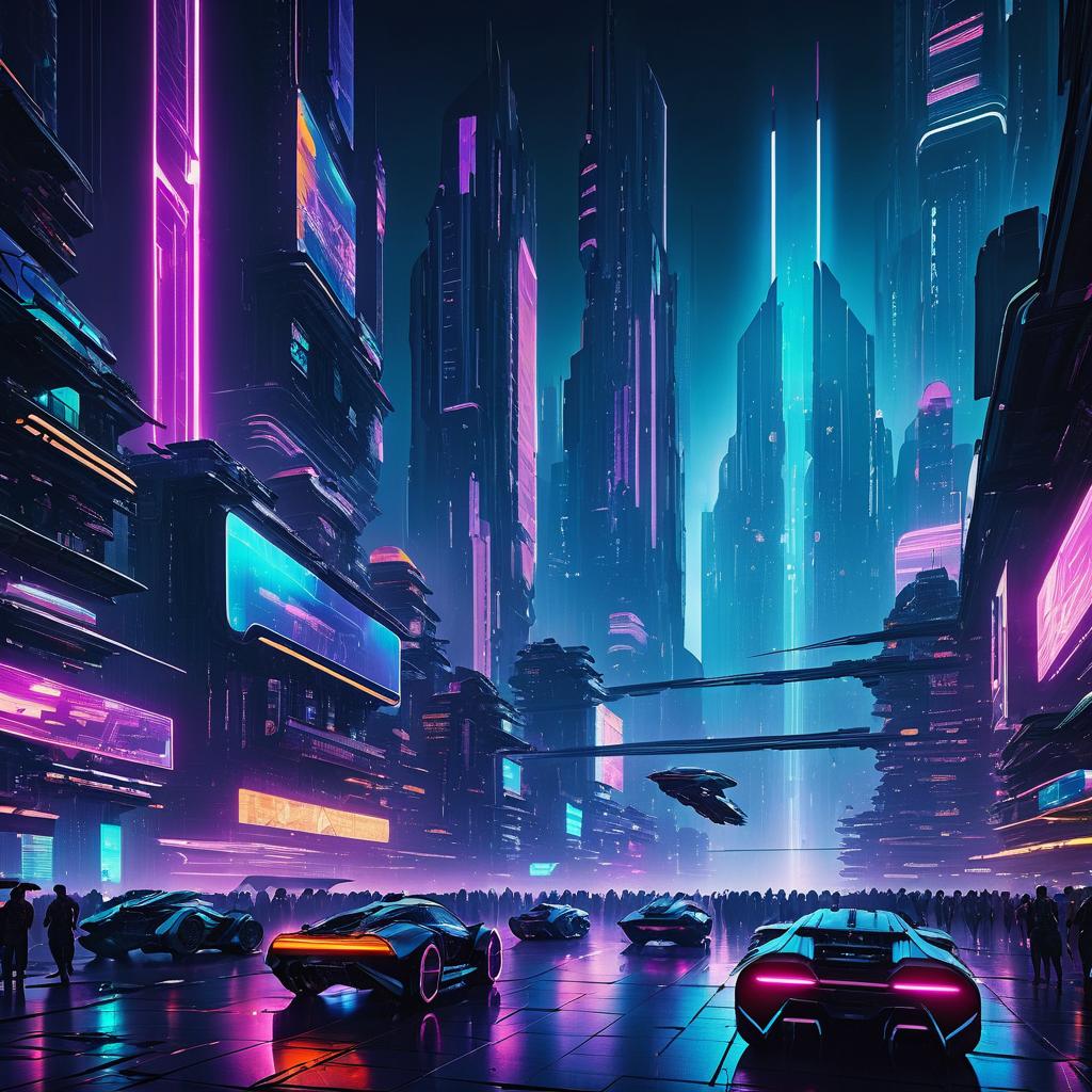 Neon-Drenched Cyberpunk Cityscape Experience