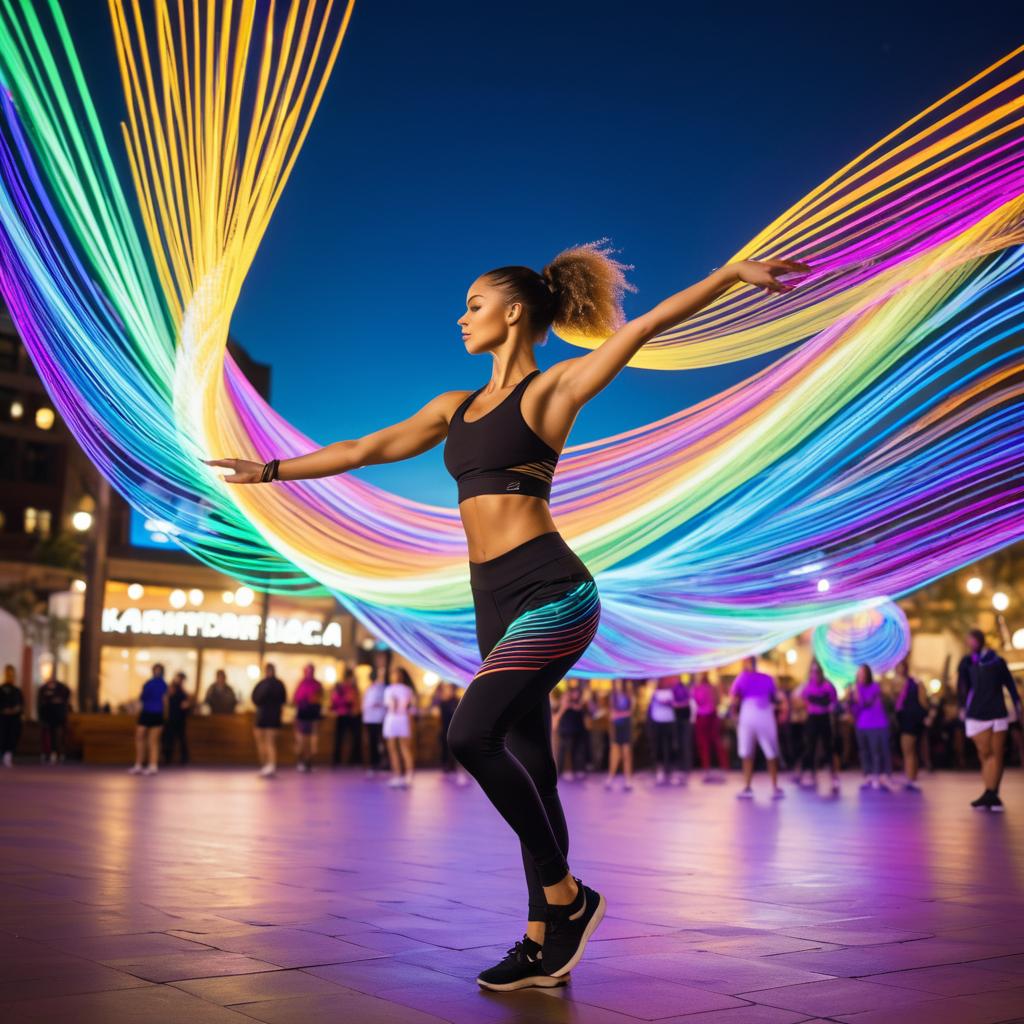 Dynamic Dancer in Urban Festive Wear