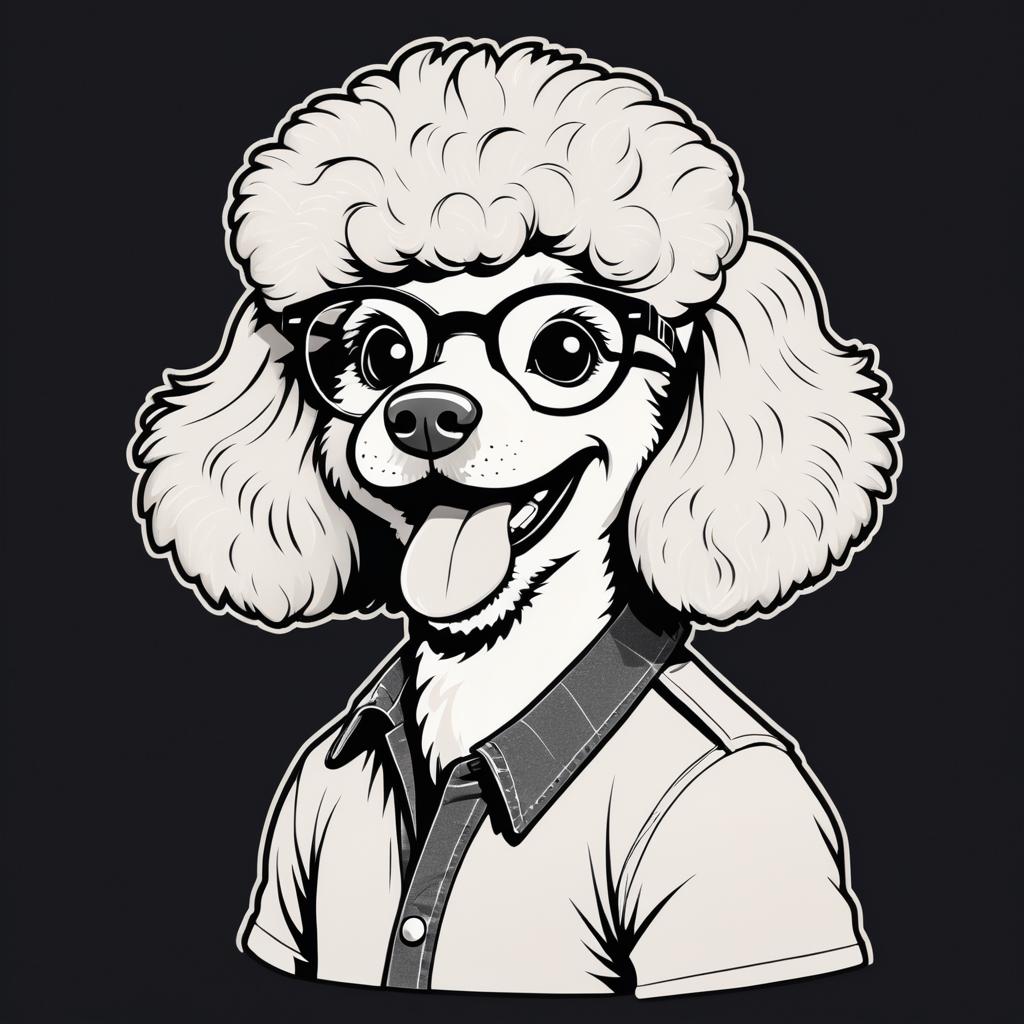 Kawaii Poodle Geologist T-Shirt Design