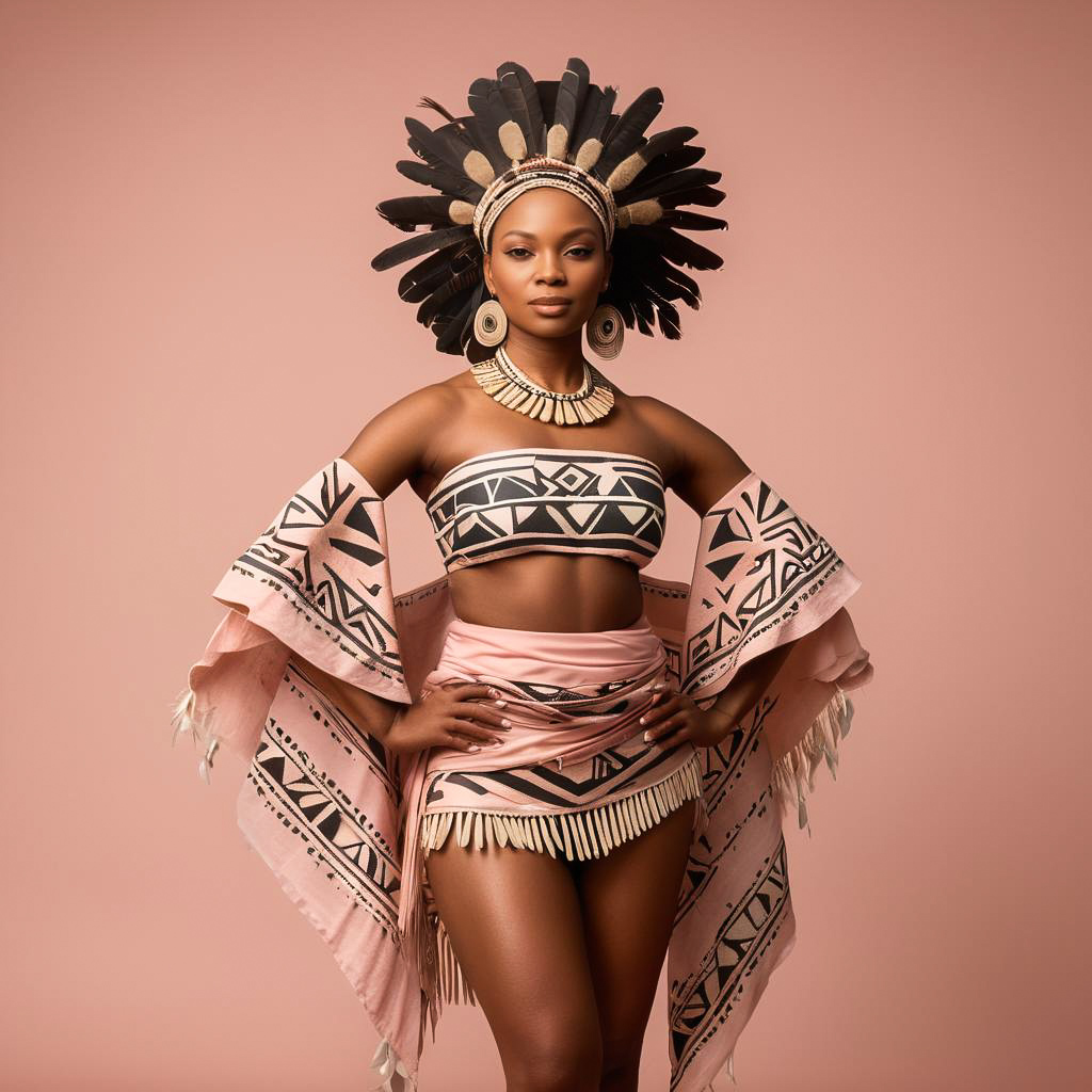 Confident Zulu Woman in Studio Setting