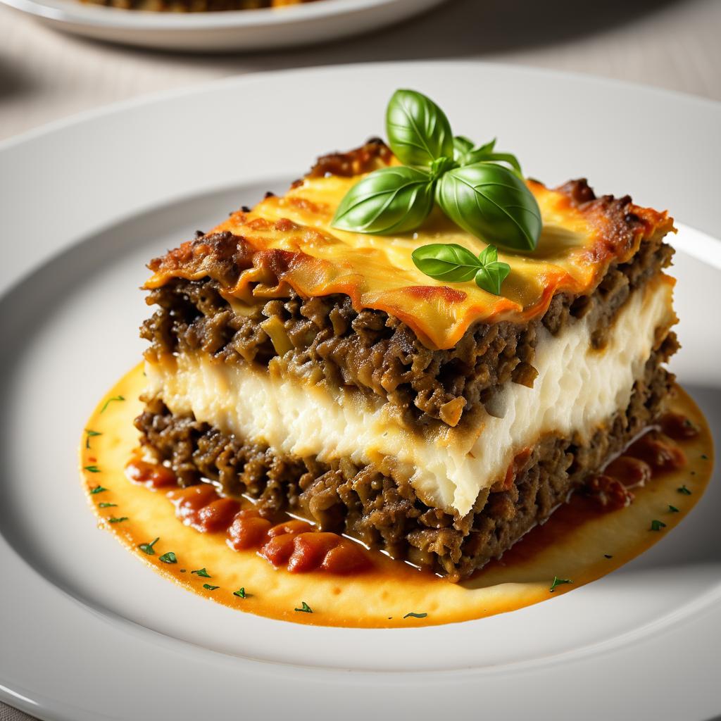 Photorealistic Greek Moussaka Delight