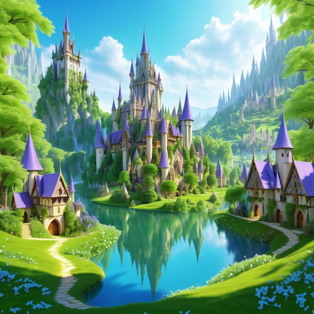 Enchanting Elven Village with Wizards