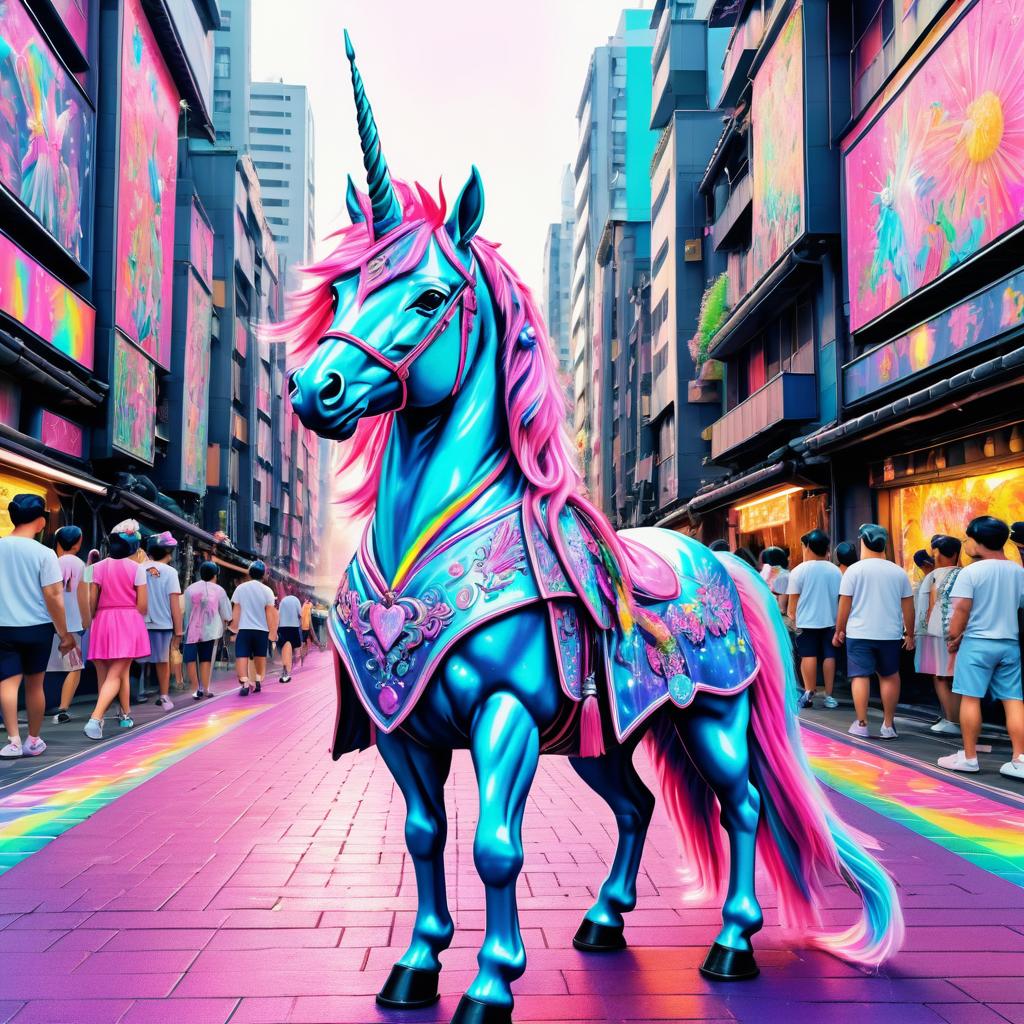 Lively Unicorn in Cyberpunk Festival