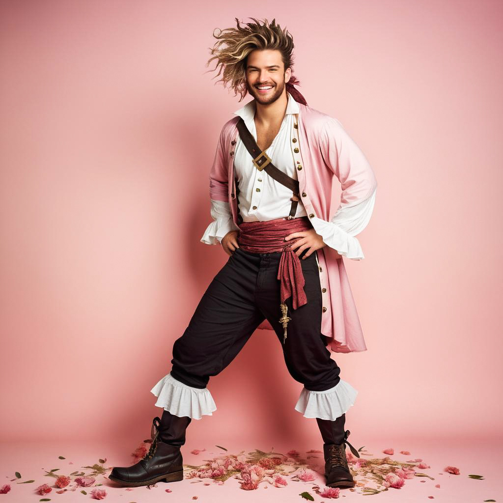 Joyful Cabin Boy in Pirate Costume