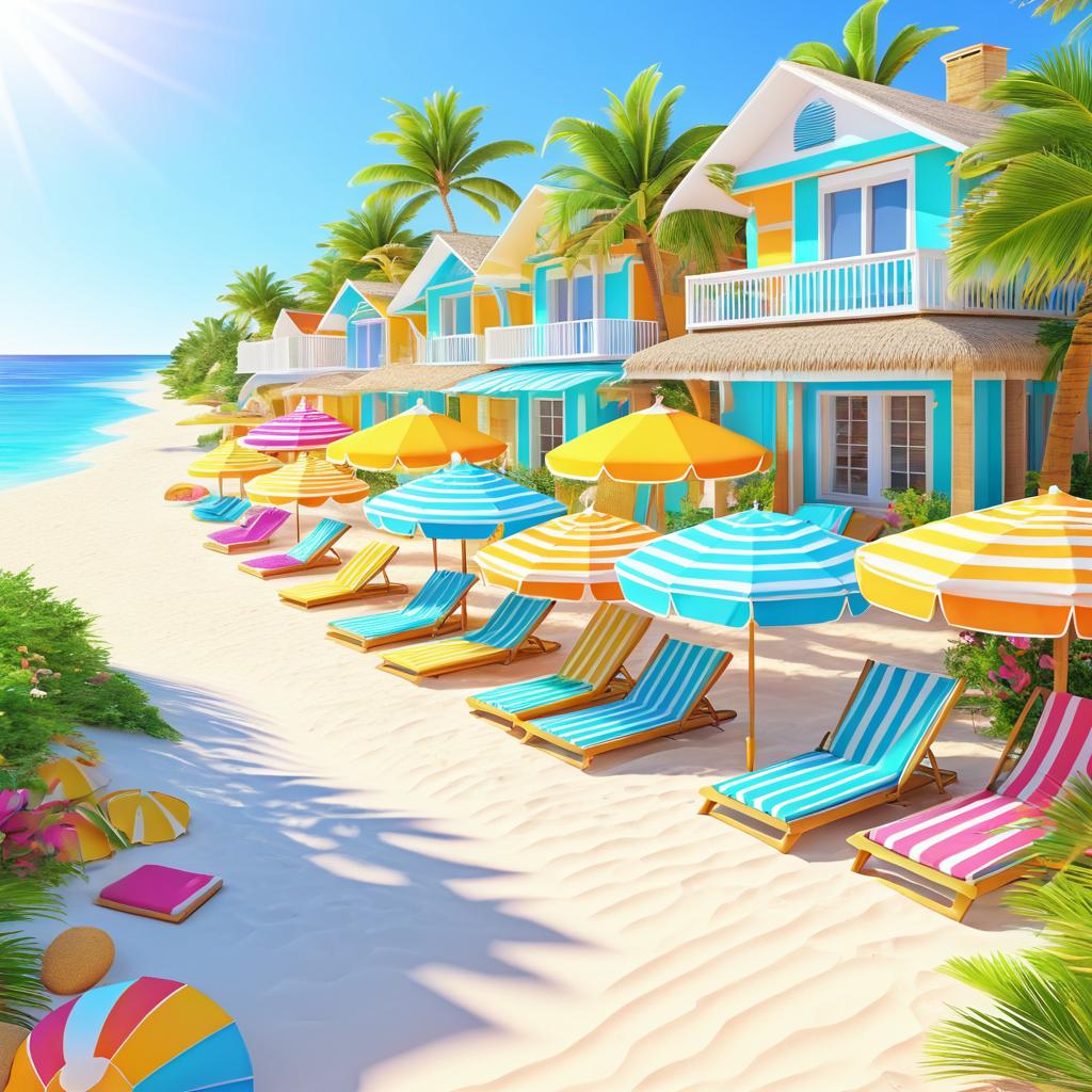 Vibrant Summer Beach Paradise Scene