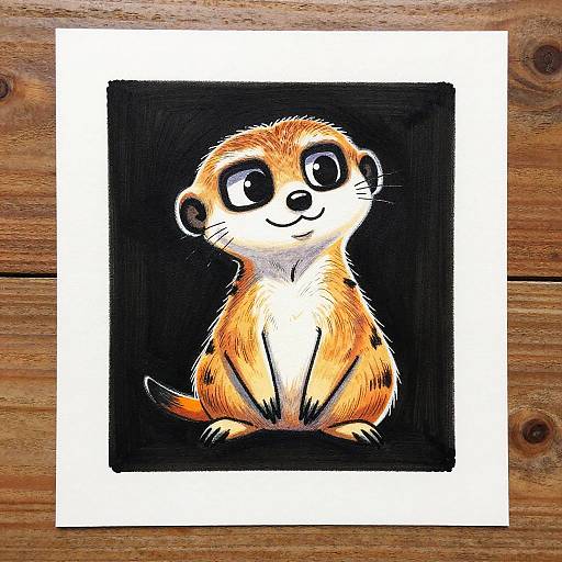 Quirky Cartoon Meerkat Digital Art
